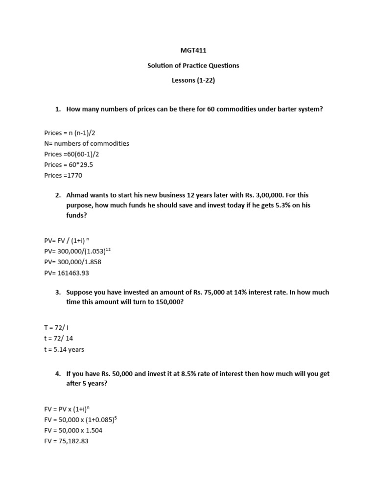 Practice questions solution 1 22 mgt411 pdf consumer price