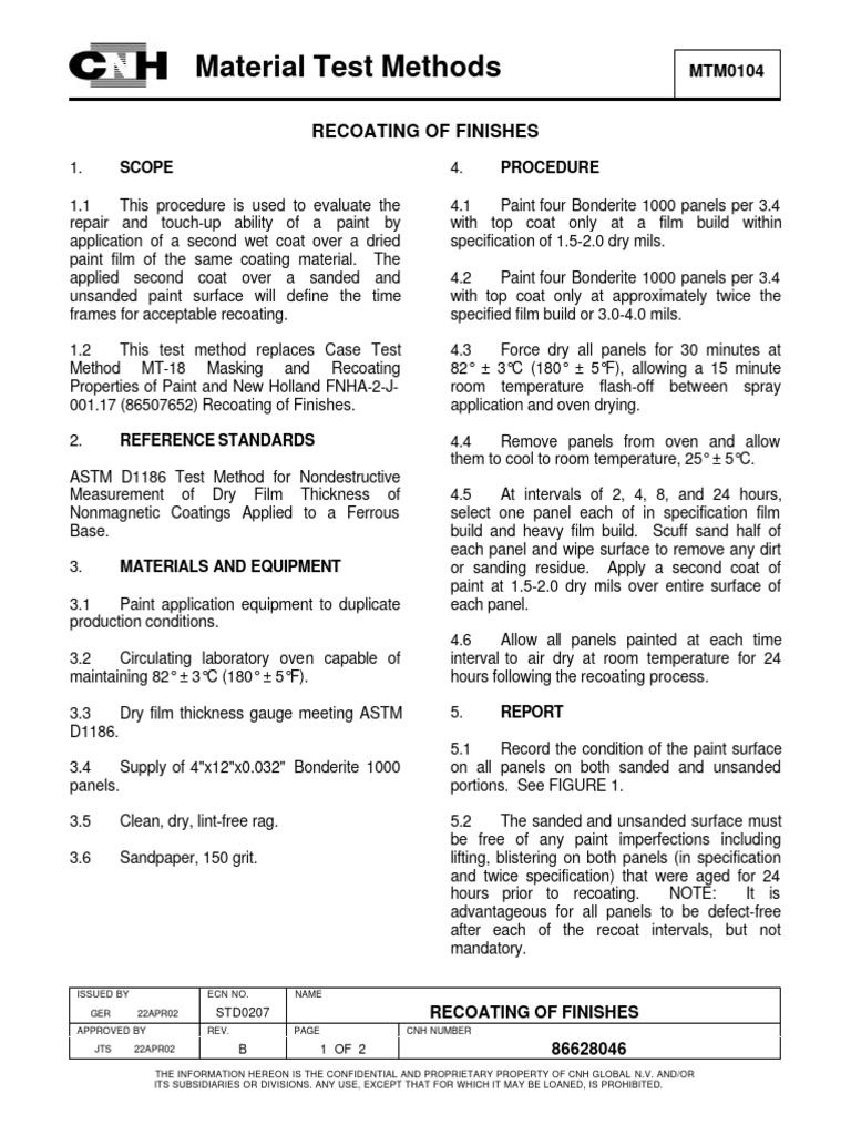 Recoating Procedures for Paint Finishes | PDF | Paint | Nondestructive ...