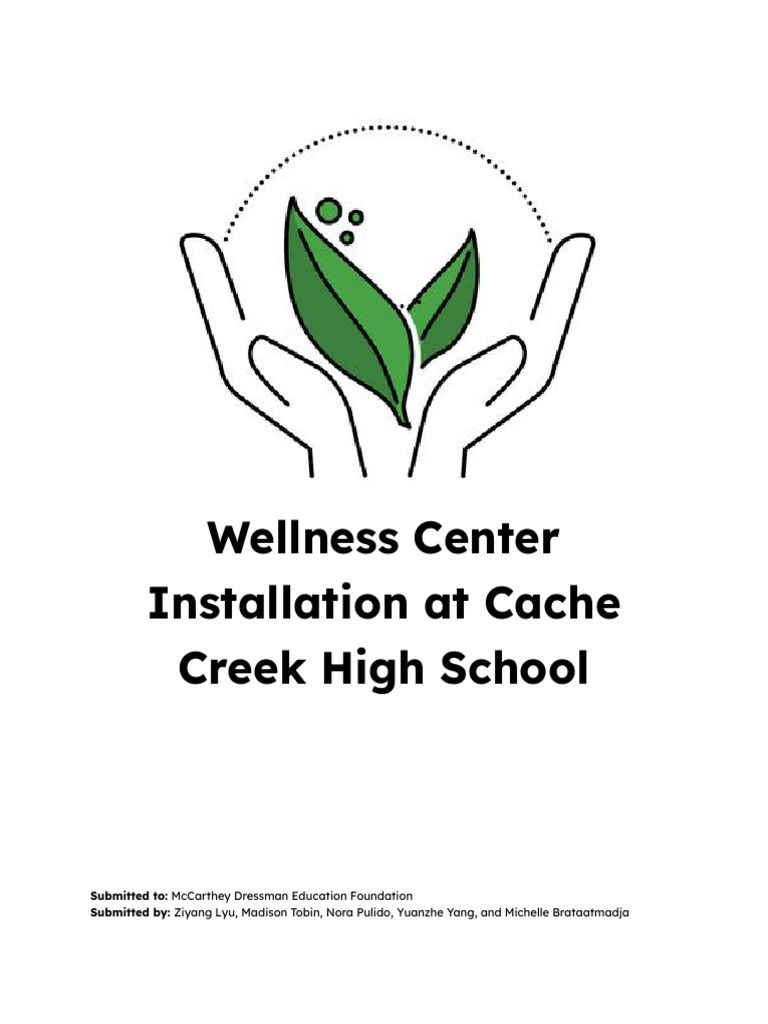 Wellness Center Proposal For Cache Creek High Pdf Mental Health