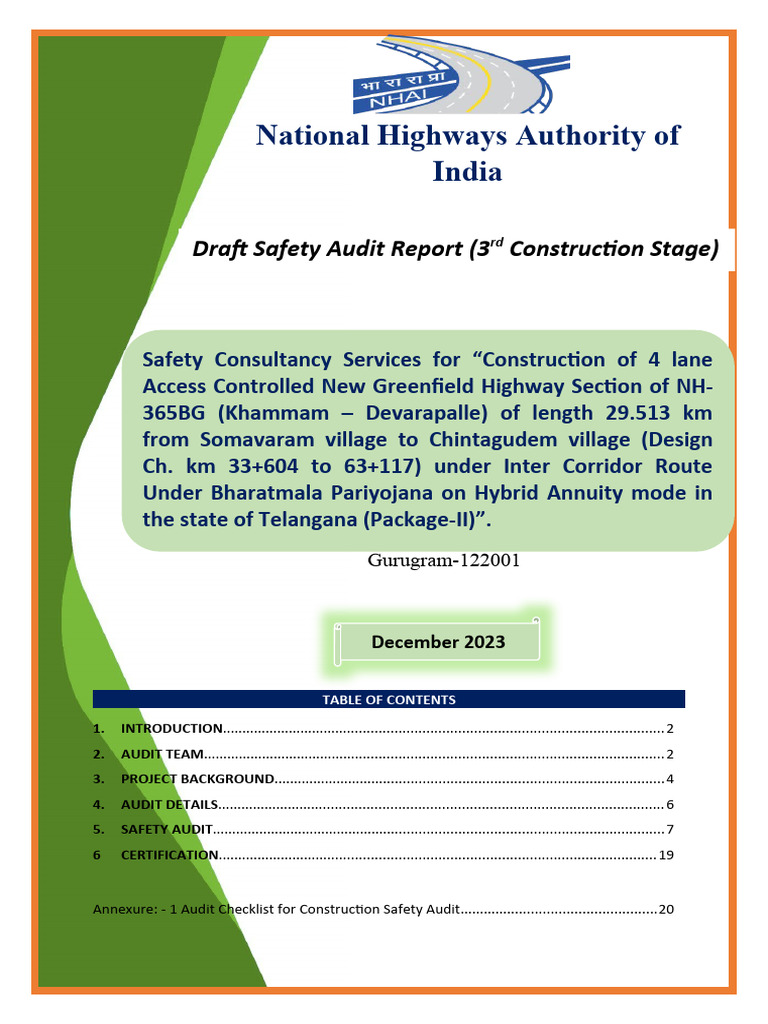 Draft RSA Report - 2nd Construction Stage - Khammam - Devarapalle - PKG ...