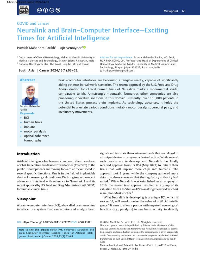 Neuralink and Brain - Computer Interface-Exciting Times For Arti Ficial ...