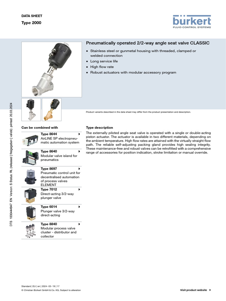 DS2000 Standard EU EN | PDF | Valve | Pipe (Fluid Conveyance)