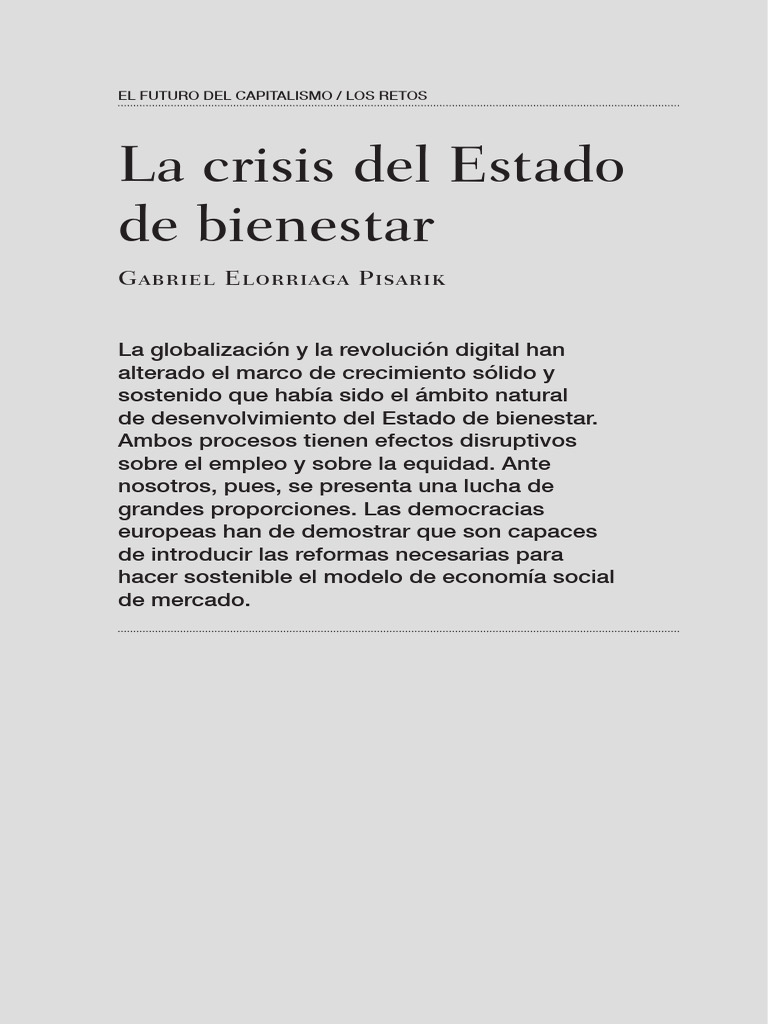 La Crisis Del Estado de Bienestar | PDF | Capitalismo | Estado (política)