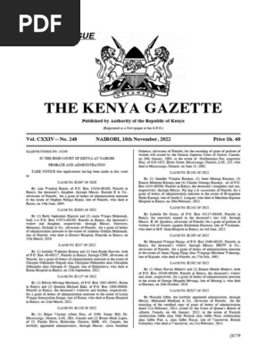 Probate Applications in Kenya | PDF | Probate | Nairobi