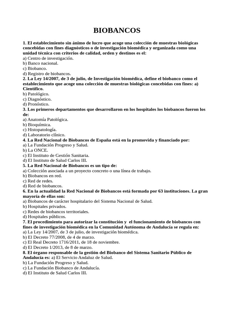 BIOBANCOS | PDF | Hospital | Salud mental