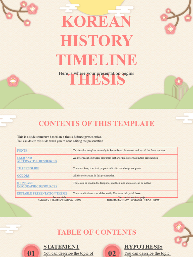 Korean History Timeline Thesis XL by Slidesgo PDF