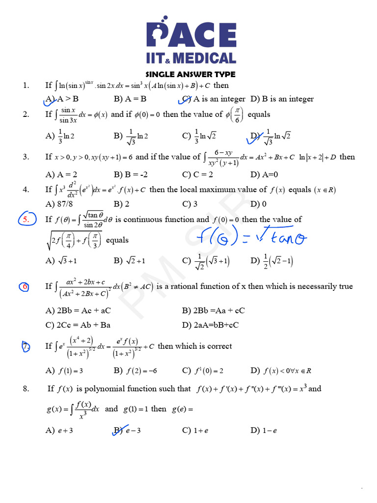 Advanced Calculus Multiple Choice Questions | PDF | Numerical Analysis ...