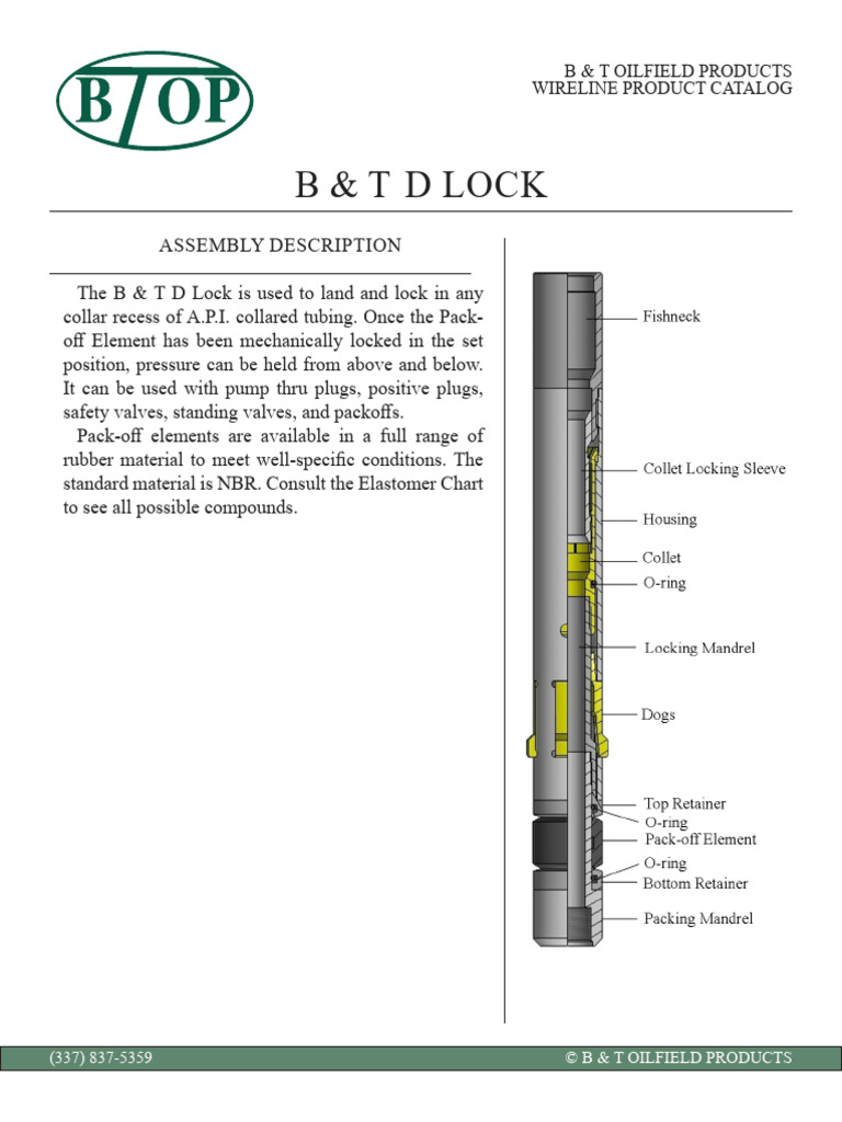 B&T Oilfield Wireline Product Catalog | PDF | Computers