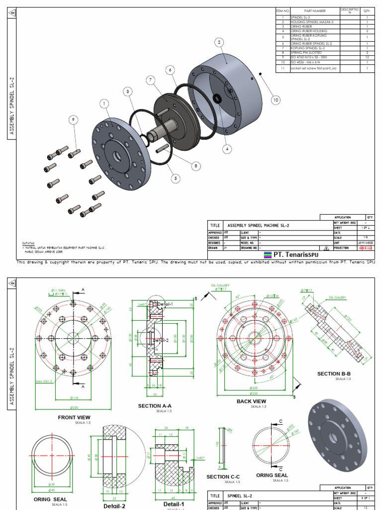 Assembly Spindel Machine SL-2 | PDF