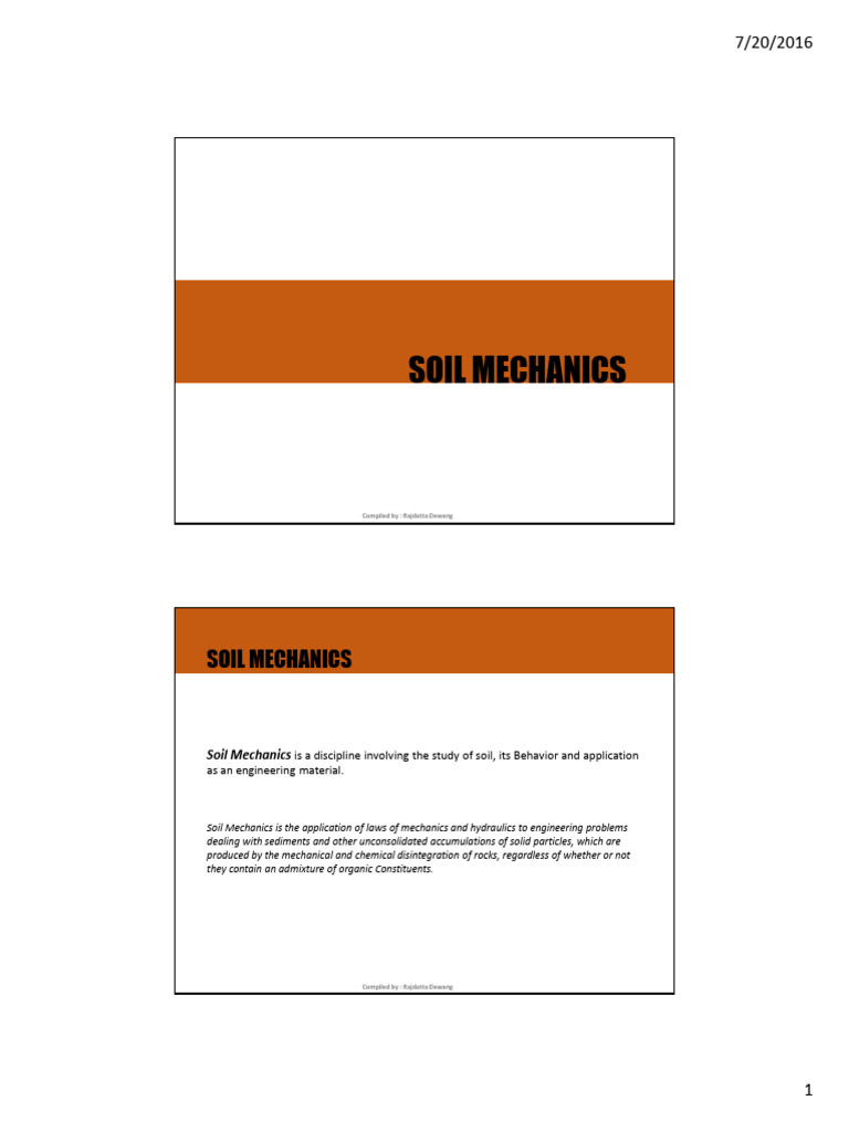 Soil Mechanics Pdf Soil Mechanics Soil