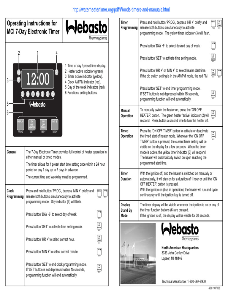 MCI 7 Day Electronic Timer | PDF | Timer