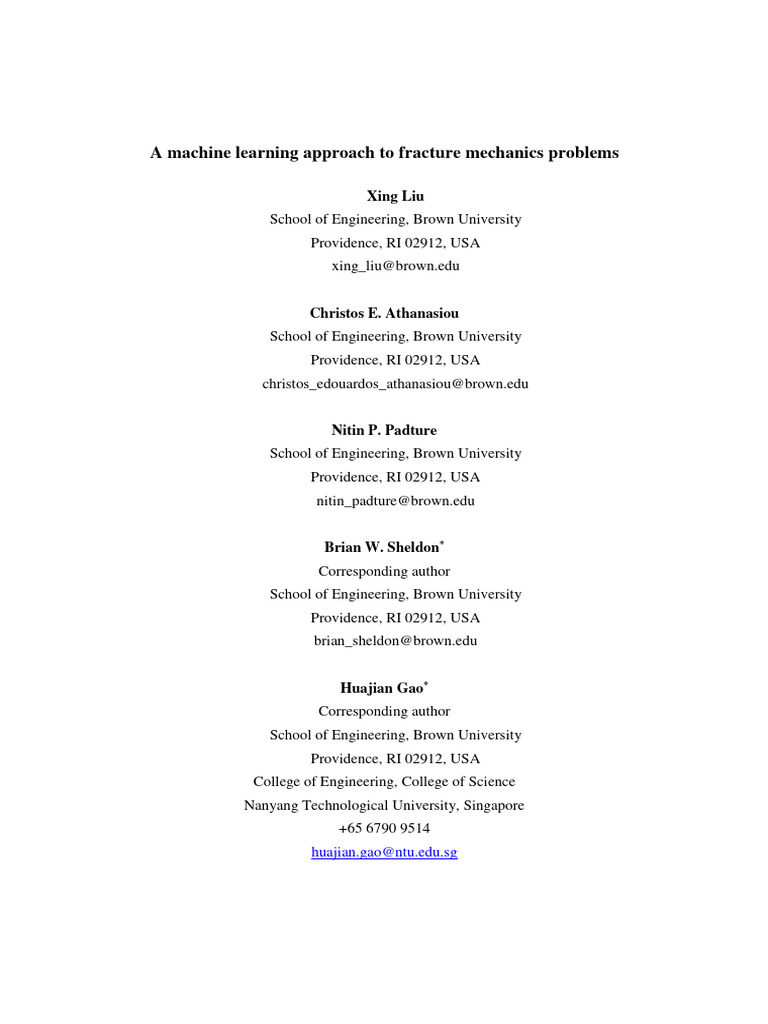 A Machine Learning Approach To Fracture Mechanics Problems | PDF ...