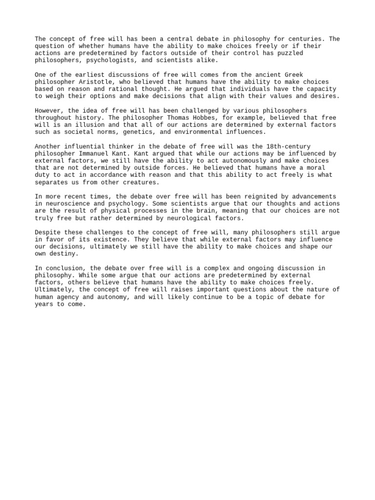 Free Will | PDF