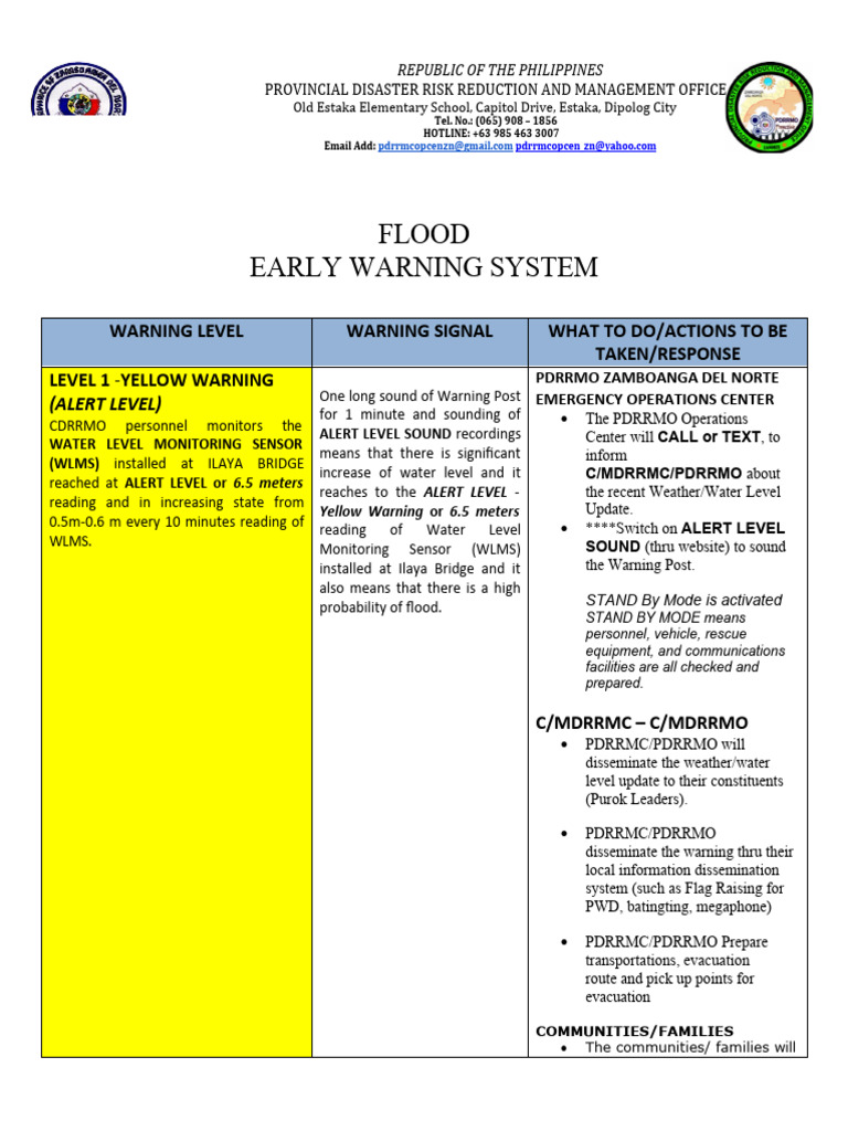 Flood Early Warning System Guide | PDF | Emergency Evacuation | Disasters
