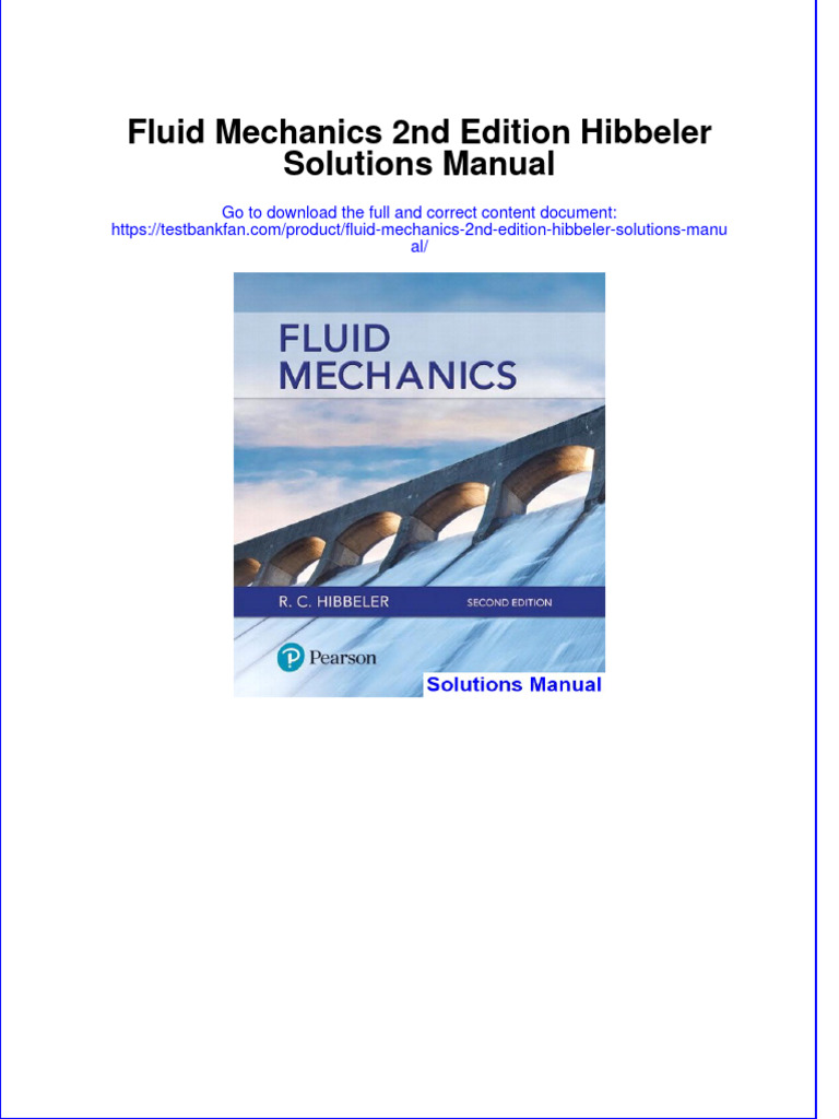 Instant Download PDF Fluid Mechanics 2nd Edition Hibbeler Solutions