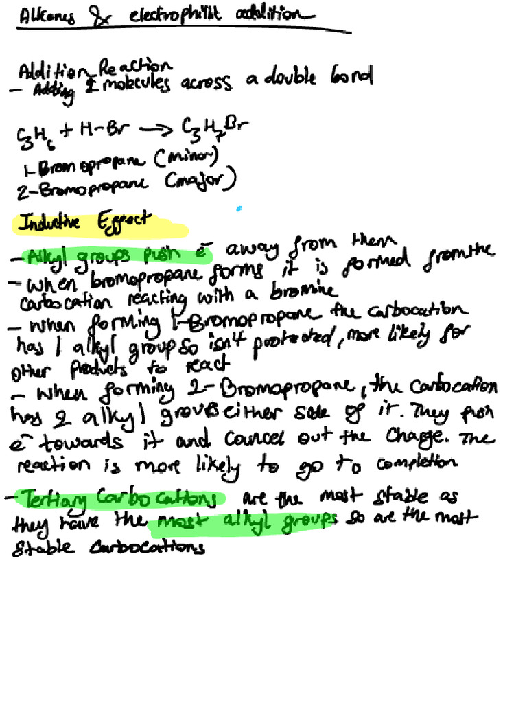 Alkenes & Inductive Effect | PDF