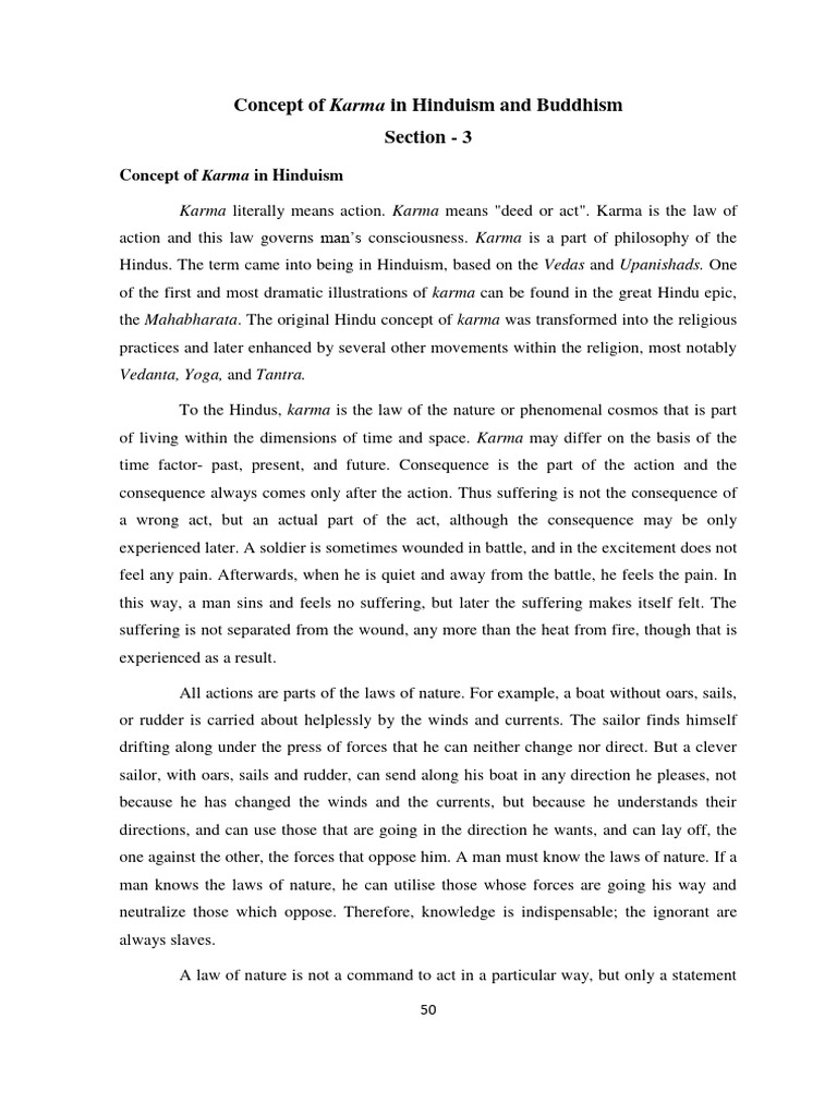 Concept Of Karma In Hinduism And Buddhism Author Institutional