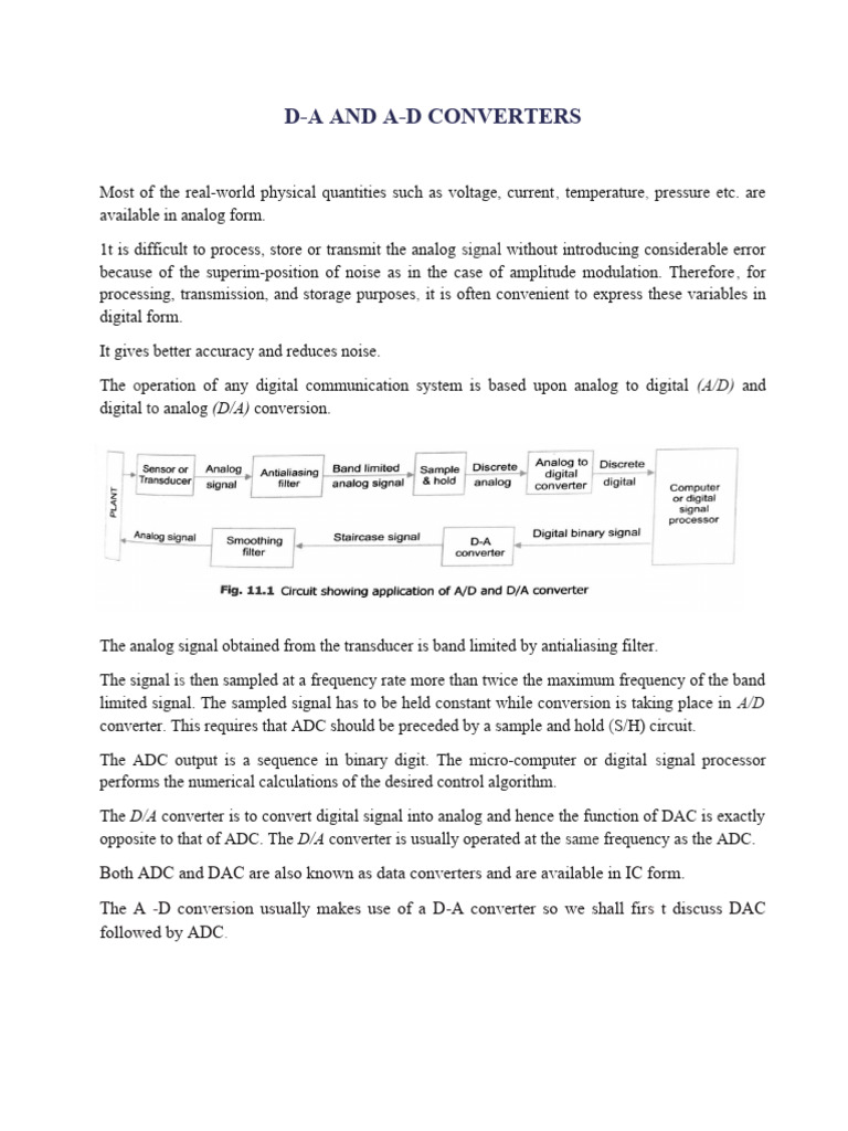 DAC and ADC PDF Analog To Digital Converter Logic Gate
