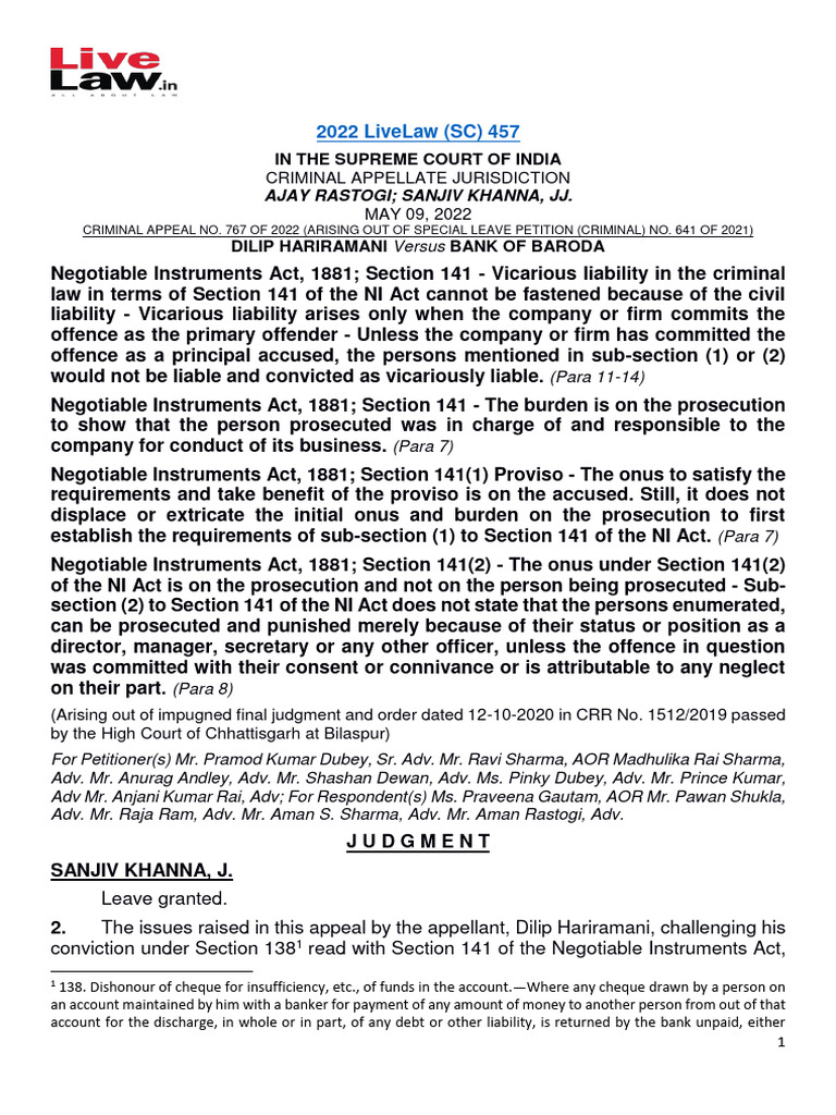 section-138-ni-act-no-vicarious-liability-for-cheque-dishonour-merely