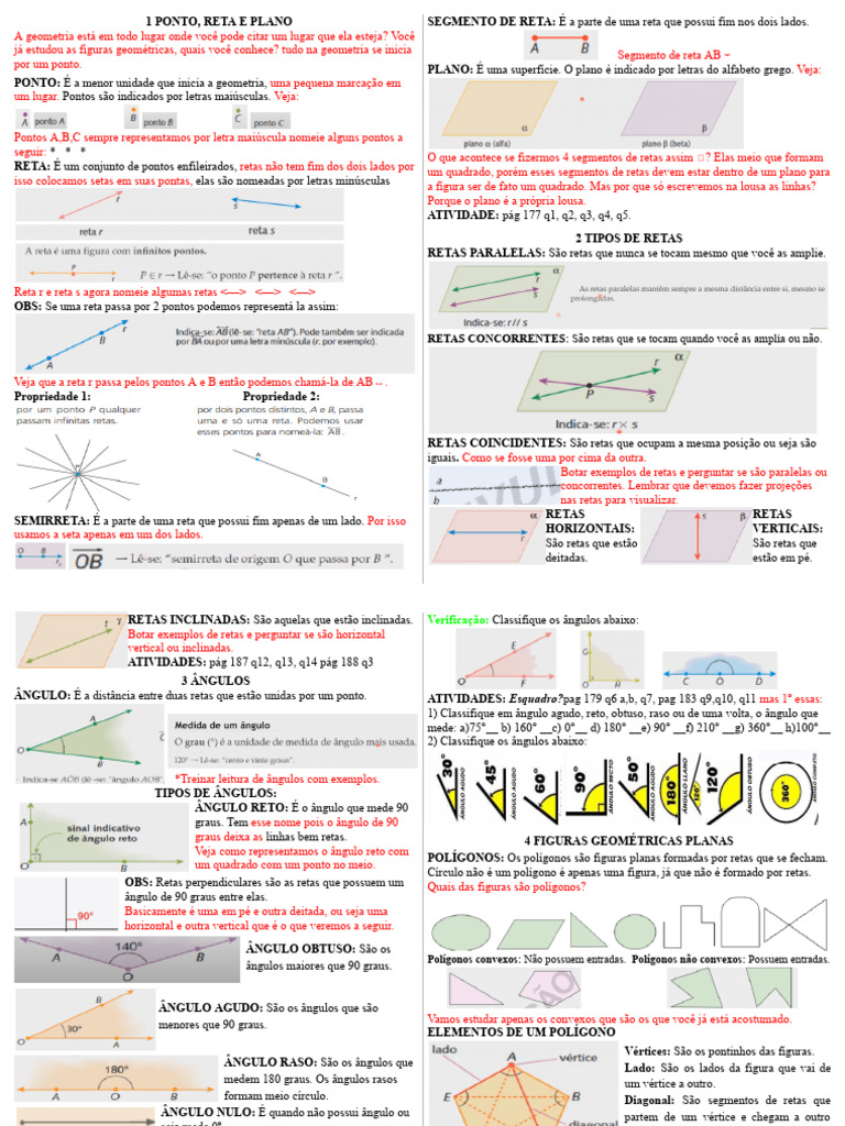 Geometria Básica Plana 6º | Download grátis PDF | Triângulo | Ângulo