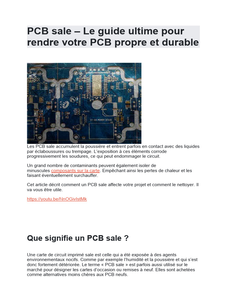 Nettoyage efficace des PCB sales PDF Circuit imprimé Soudage — free download
