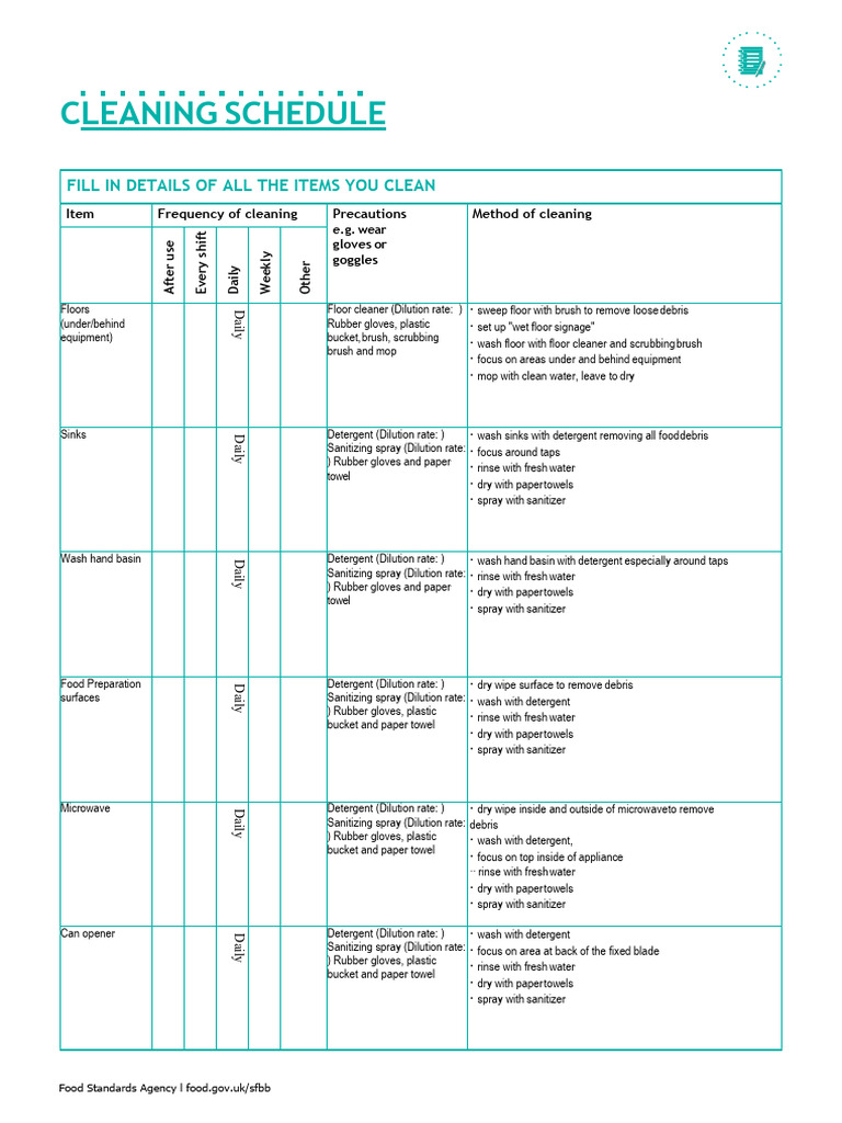 Comprehensive Cleaning Schedule Guide | PDF | Home