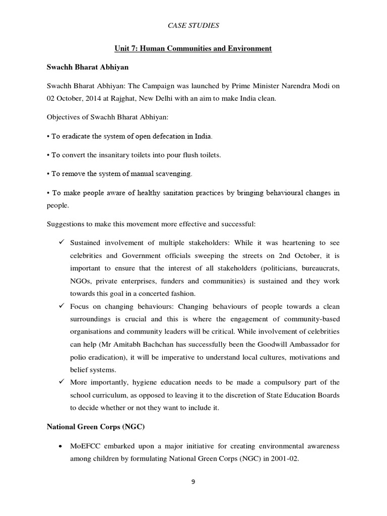 Swachh Bharat Abhiyan and Environmental Initiatives | PDF | Air ...