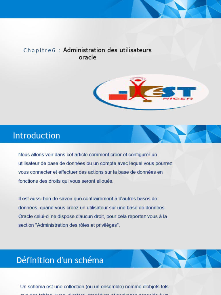 Administration des utilisateurs Oracle | PDF | Bases de données | Mot ...
