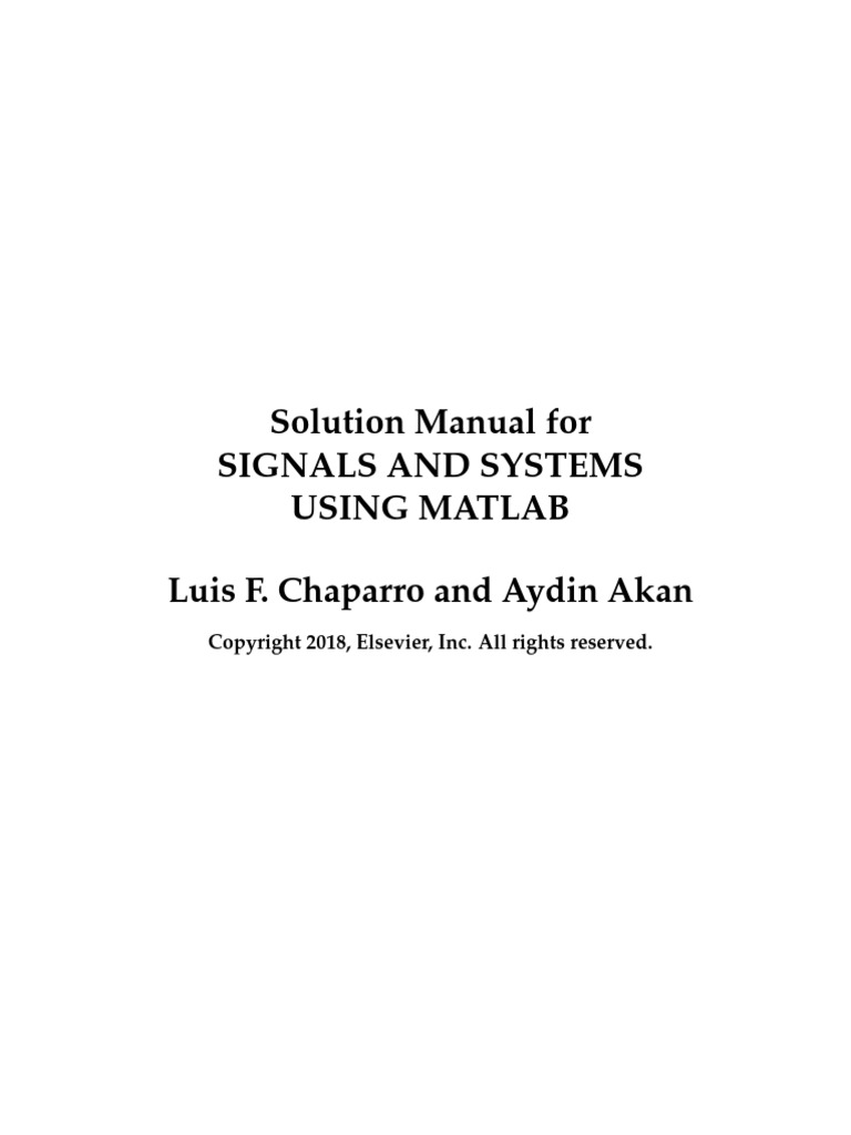 Signals and Systems Using MATLAB, Third Edition Solution Manuel | PDF ...