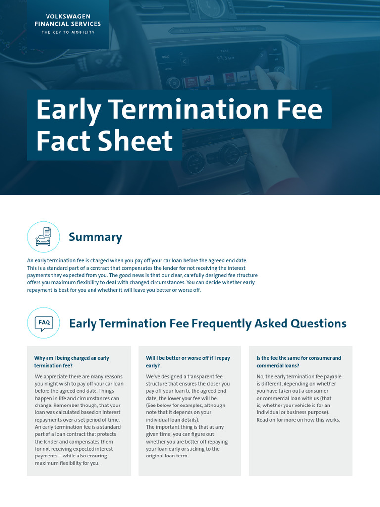 Early Termination Fee Fact Sheet - July 2021 | Download Free PDF ...