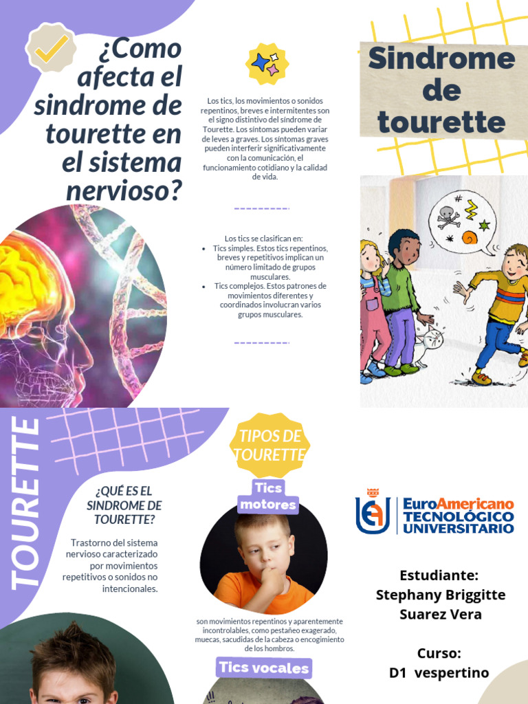 Tríptico Tourette | Descargar gratis PDF | Síndrome de Tourette | Medicina