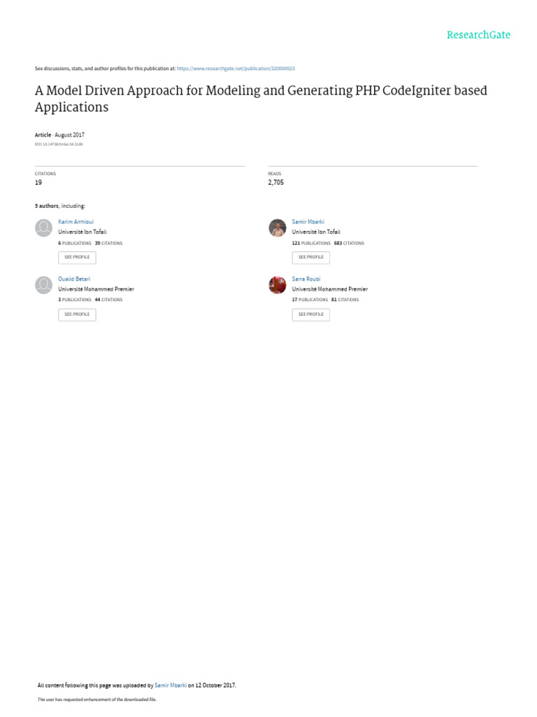 A Model Driven Approach For Modeling and Generatin | PDF | World Wide ...