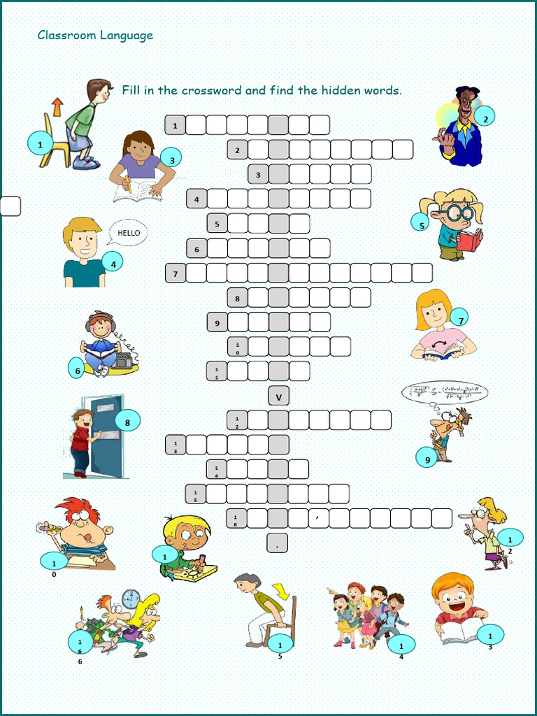 Classroom Language Crossword Pdf Word Puzzles