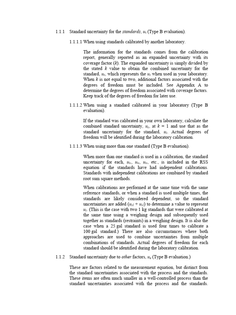Standard Uncertainty Evaluation Guide | PDF | Probability And ...