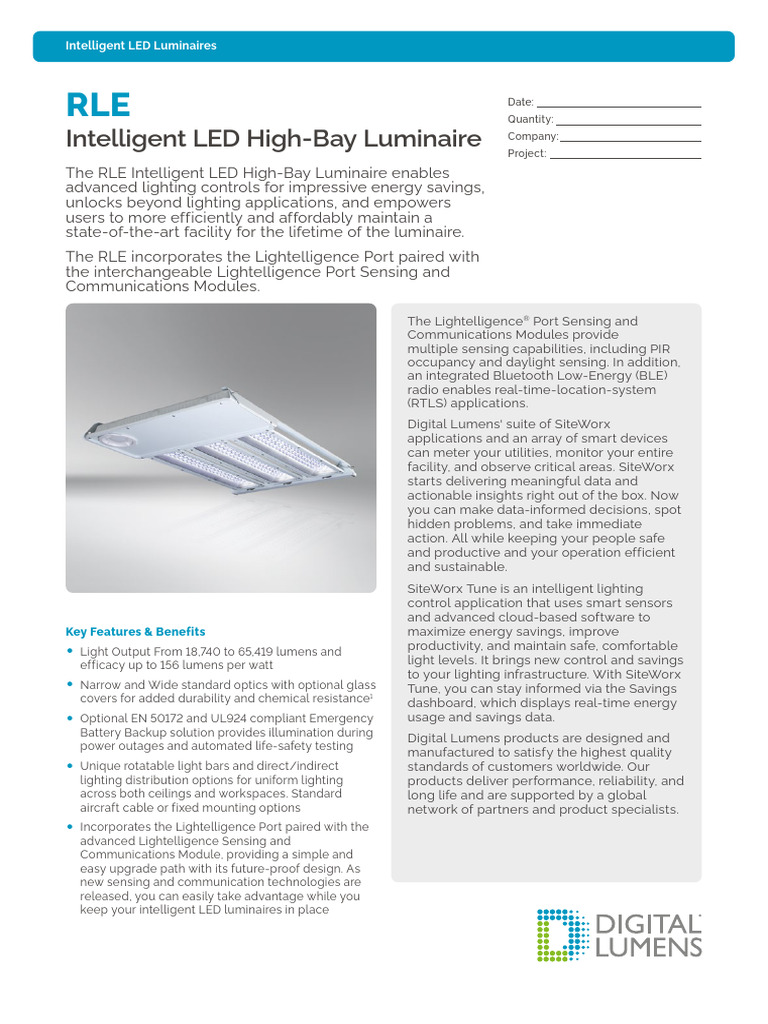 RLE Luminaire Family SpecificationSheet DOC-001705-00 | PDF | Lighting ...