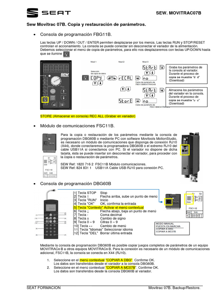 Movitrac 07B Backup | PDF | Equipo de oficina | Tecnología de ...