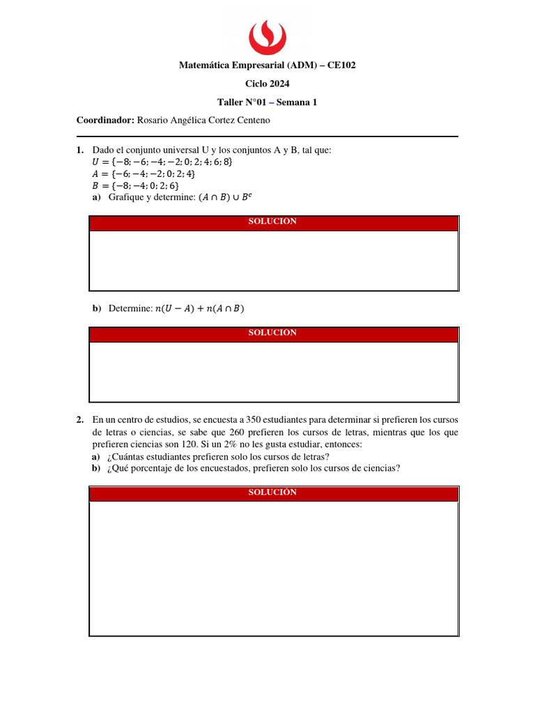 CE102-Taller N°1 - 2024. | PDF | Economias