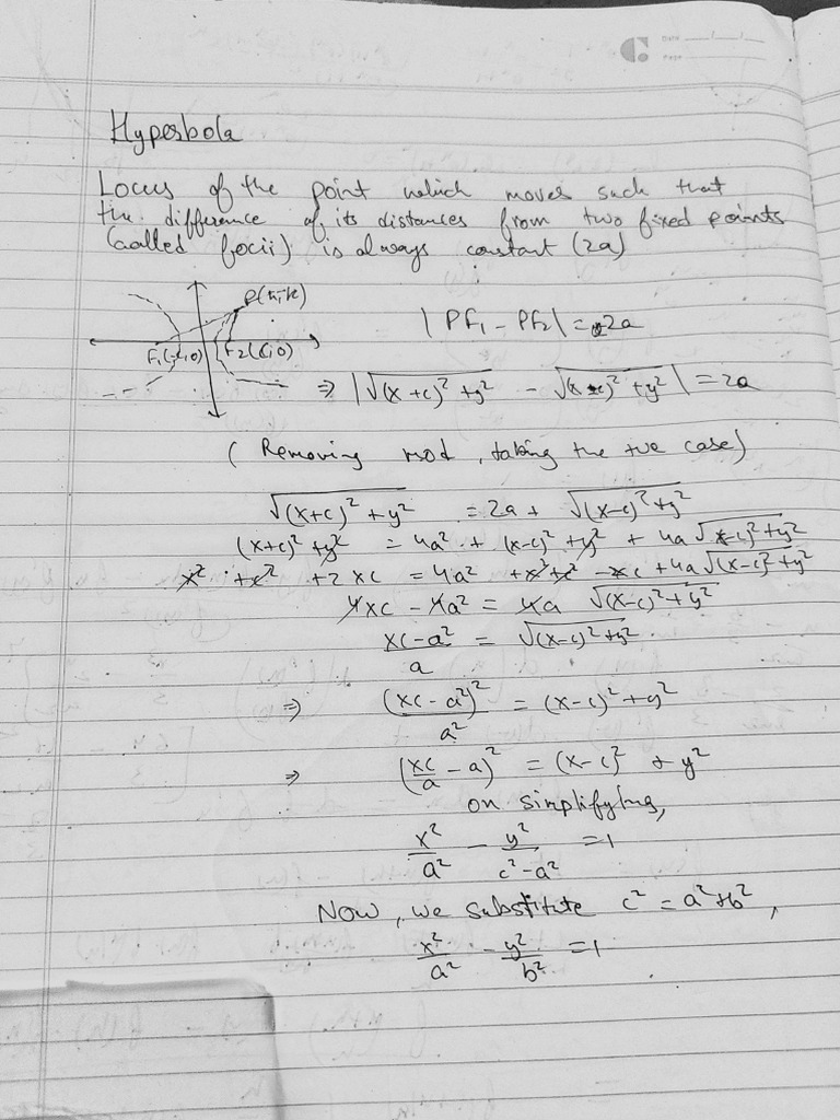 Hyperbola notes PDF