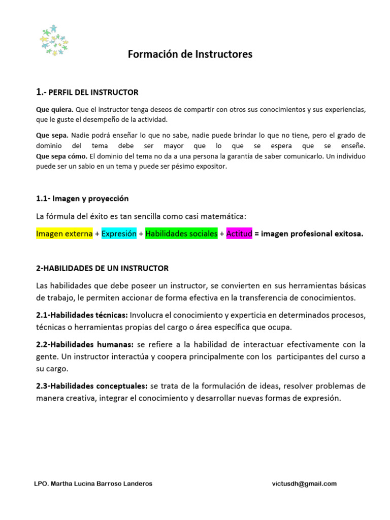 Manual Formación de Instructores | Descargar gratis PDF | Evaluación ...