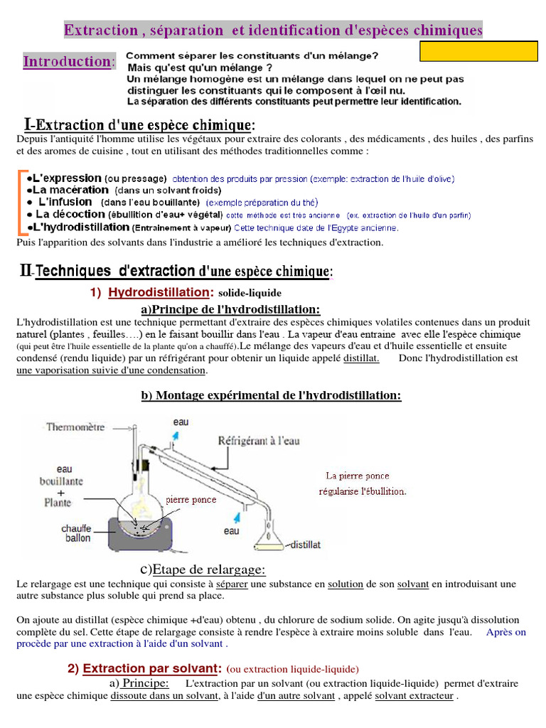 Techniques d'extraction chimique | PDF | Solvant | Chromatographie