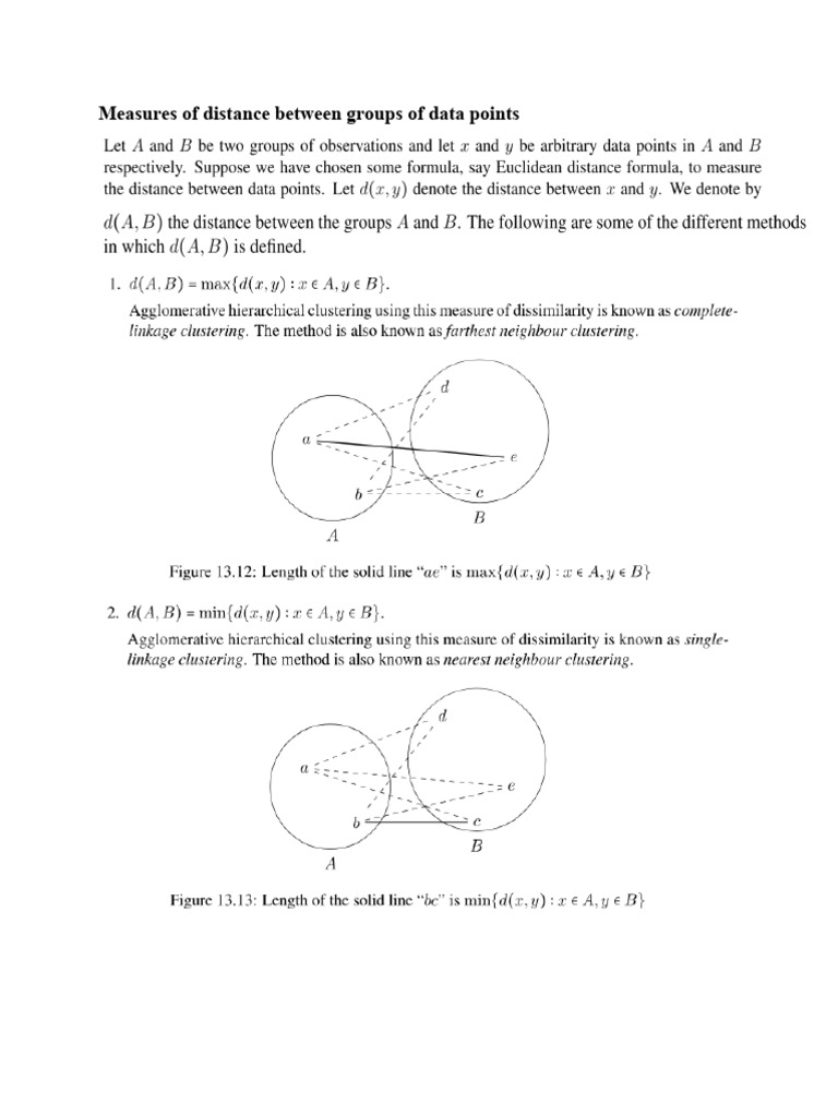 Distance Measures in Hierarchical Clustering | PDF