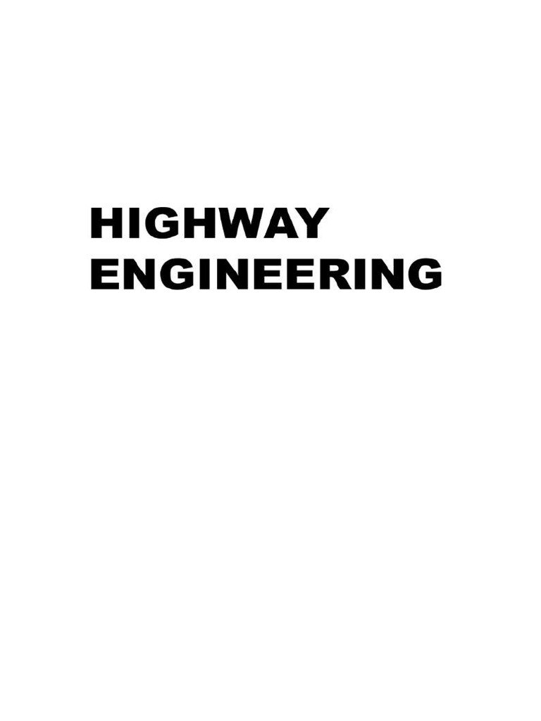 Highway engineering pdf