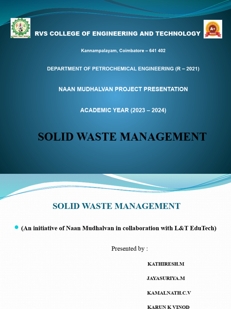 Solid Waste Management PPT Presentation - 1 | PDF | Waste Management ...