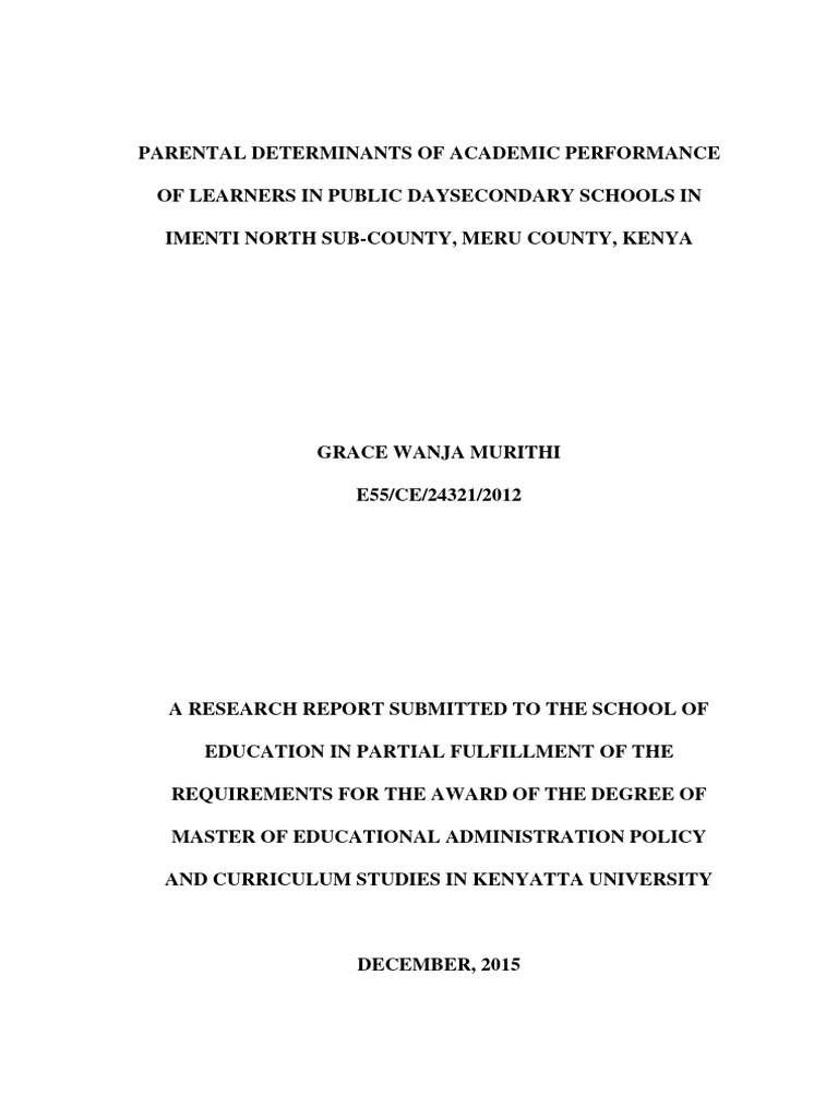 Parental determinantsof academic performance pdf teachers