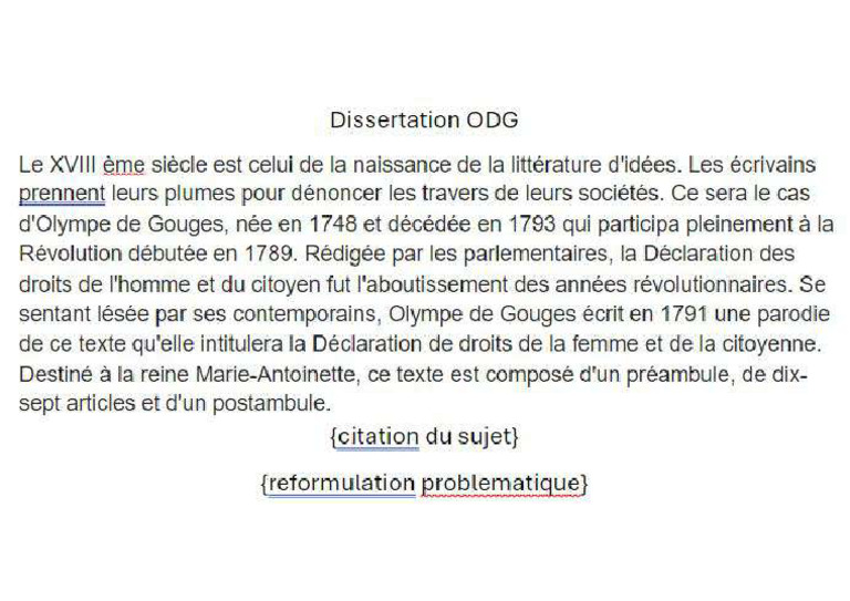 Introduction Olympe de Gouges | PDF