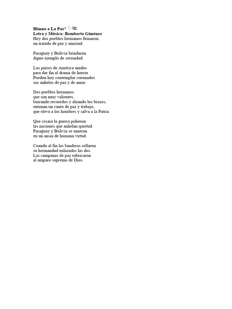 Himno a La Paz | PDF