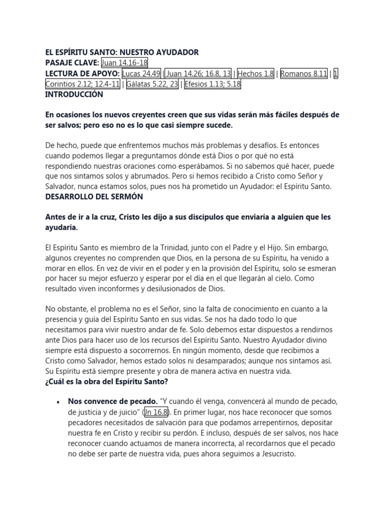 El Espíritu Santo: Nuestro Ayudador | PDF | Cristo (título) | espíritu ...