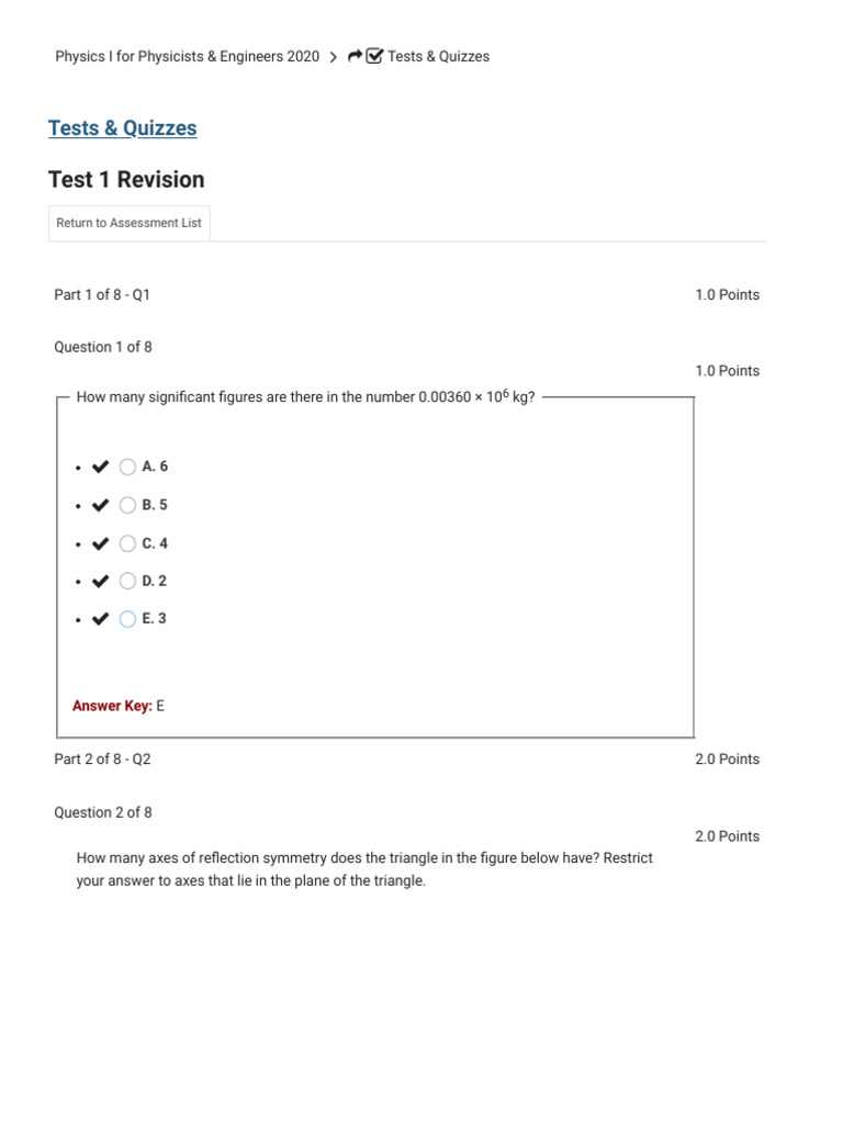 Test 1 Physics | PDF | Acceleration | Velocity