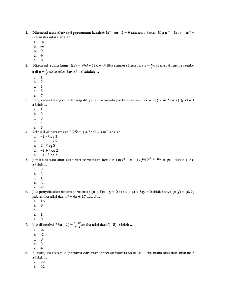 Soal Matematika dan Penyelesaiannya | PDF | Metode & Bahan Ajar | Sains ...