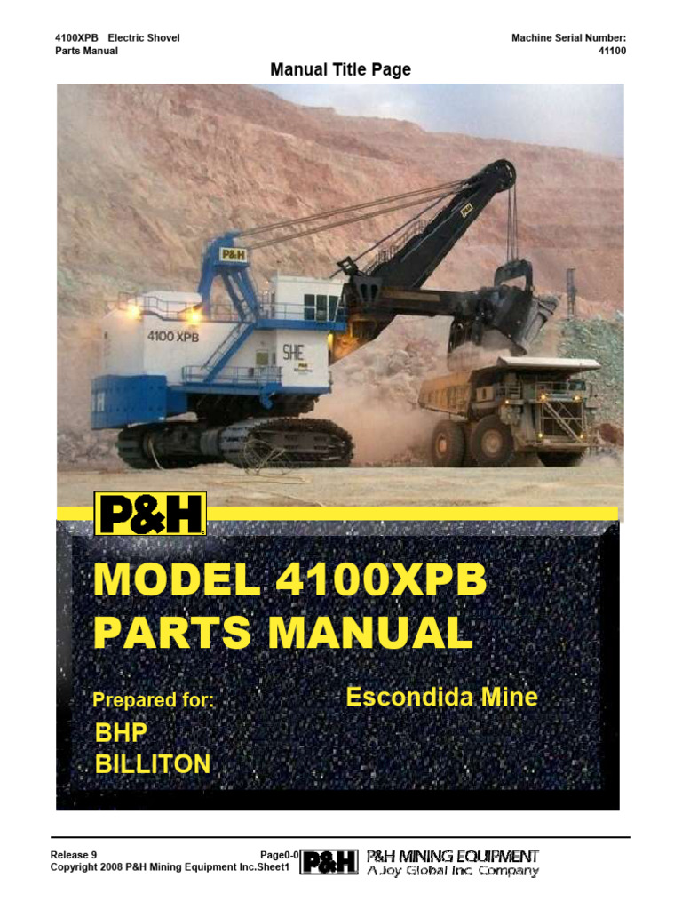P&H 4100XPB Electric Shovel Parts Manual | PDF | Screw | Washer